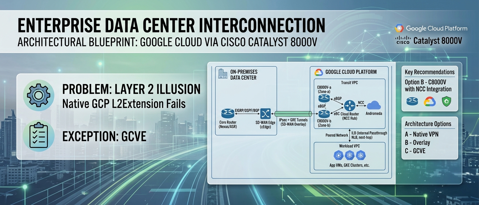 Featured image of post Architectural Blueprint - Enterprise Data Center Interconnection with Google Cloud via Cisco Catalyst 8000V